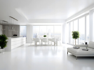 Obraz na płótnie Canvas Modern scandinavian living room interior - 3d render