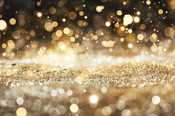 background flare gold with shine glitter, for holiday season  - obrazy, fototapety, plakaty
