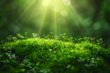 Enchanted forest moss texture background, perfect for fantasy-themed designs or nature-related concepts.
