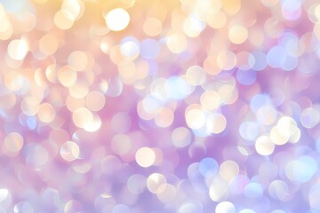 Abstract blur bokeh banner background. Rainbow colors, pastel purple, blue, gold yellow, white...