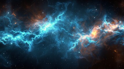 Blue and Orange Space Filled With Stars
