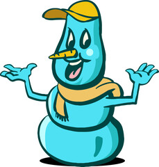 snowman mascot vector illustration