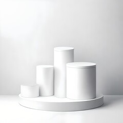 white podium isolated on white background