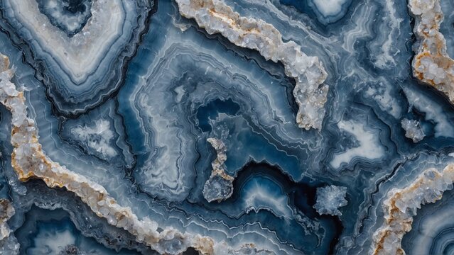 blue swirls of agate stone with marble surface background