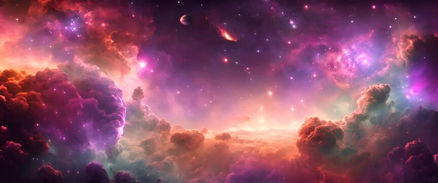Amazing colorful galaxy in outer space, cinematic