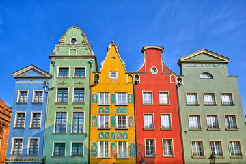 Traditional colorful houses in old Gdansk, Poland - 759558017