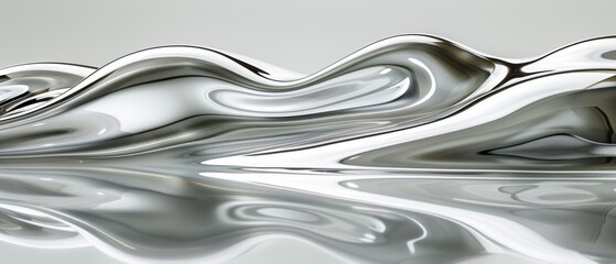  a close up of a white and silver object with a reflection on the surface of the surface of the water. - obrazy, fototapety, plakaty
