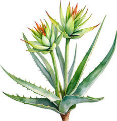 Obraz premium Watercolor painting of Aloe Vera flower.