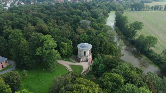 Temple Of The Sibyl Czartoryski Park Pulawy Aerial View Poland