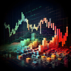 Dynamic Financial Stock Images Depicting Market Trends and Predictions