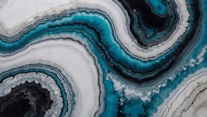 agate marble background in blue and white colors