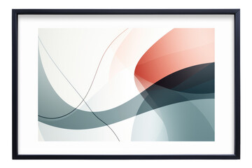 Abstract Painting With Black Frame. on a White or Clear Surface PNG Transparent Background.