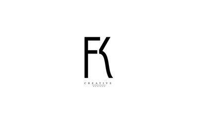 Alphabet letters Initials Monogram logo FK KF F K