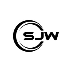 SJW letter logo design with white background in illustrator, cube logo, vector logo, modern alphabet font overlap style. calligraphy designs for logo, Poster, Invitation, etc.