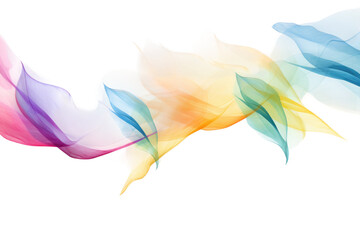 Obraz premium Colorful Smoke Swirl on White Background. on a White or Clear Surface PNG Transparent Background.