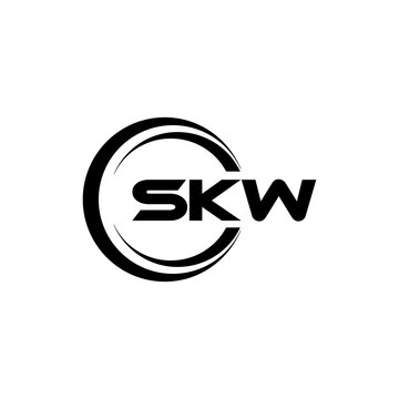 SKW letter logo design with white background in illustrator, cube logo, vector logo, modern alphabet font overlap style. calligraphy designs for logo, Poster, Invitation, etc.
