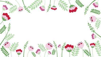 Abstract flower garden background Vector design floral frame border
