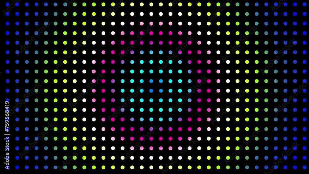Aufkleber Animated abstract technology black background random dots and grid 4K. Random dots