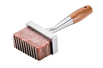 Wooden-Handled Razor on White Background. on a White or Clear Surface PNG Transparent Background.