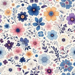 Flower and leaf small pattern textiles cloths design background
