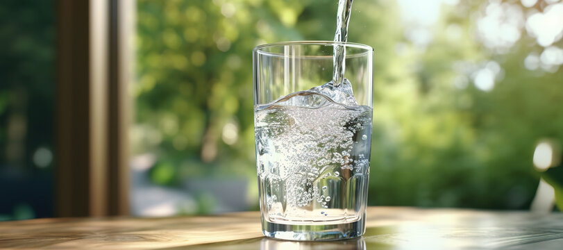 fresh clear mineral water in a glass 53