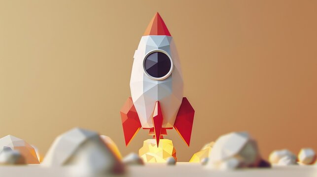 かわいいデザインのロケット,Generative AI AI画像