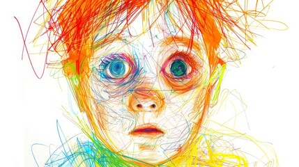 Crayon Drawing of a Naive Child in Suspense Generative AI