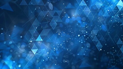 Abstract Blue Squares on Dark Blue Background