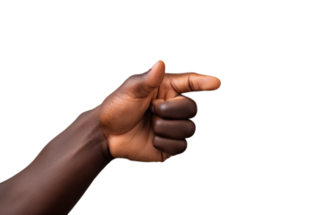 Hand Pointing at Object on White Background. on a White or Clear Surface PNG Transparent Background.