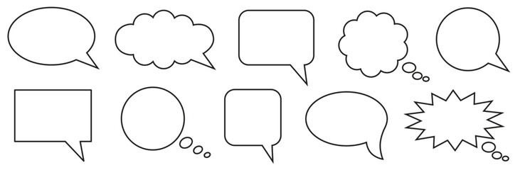 Bubbles for comics. Different bubbles for communication. Set of speech bubbles.