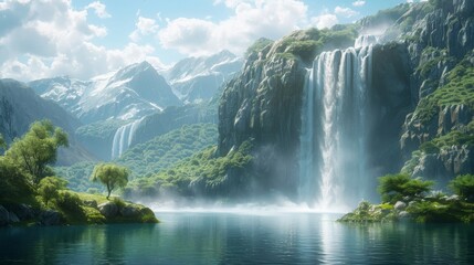 美しい滝の風景,Generative AI AI画像 - 759571461
