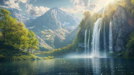 美しい滝の風景,Generative AI AI画像 - 759571487