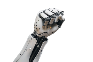 Advanced Robotic Hand in a Fist Pose Demonstrating Cutting-Edge Technology and Precision Engineering. Ideal for Concepts of Automation and Future Innovation