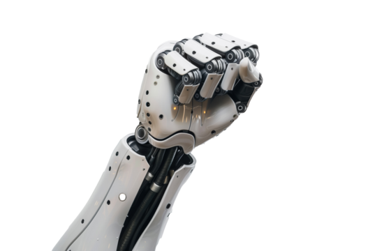 Advanced Robotic Hand in a Fist Pose Demonstrating Cutting-Edge Technology and Precision Engineering. Ideal for Concepts of Automation and Future Innovation - Powered by Adobe