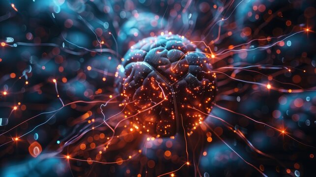 A macro illustration of the virus designed for medical context. Virus cells background