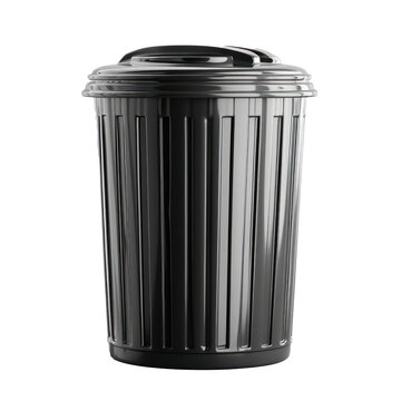 Black garbage bin isolated on transparency background PNG