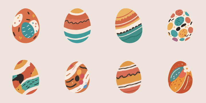 Vibrant Easter eggs with different designs