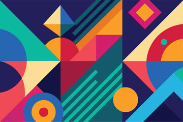 Colorful Organic Geometric Shapes Abstract Background