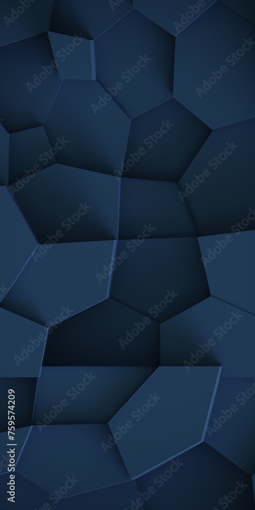 Poster background from polygons of different shapes and different heights
