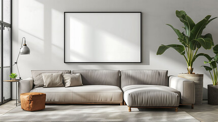 Minimalist living room interior with empty grunge walls