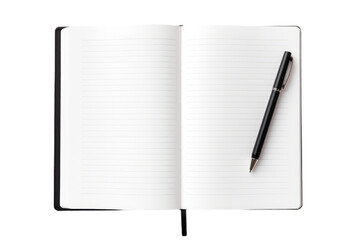 Notebook and Pen on Desk. on a White or Clear Surface PNG Transparent Background.