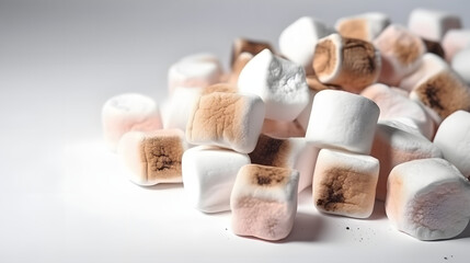 Fototapeta na wymiar marshmallow on white background