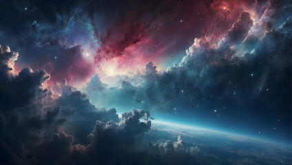 Dreamy Nebulas concept Cosmic Clouds and Stardust - obrazy, fototapety, plakaty