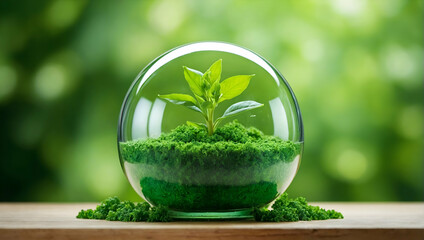 green marketing concept as promoting ecofriendly practice - obrazy, fototapety, plakaty