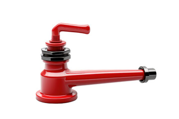 Red Faucet on White Background. on a White or Clear Surface PNG Transparent Background.