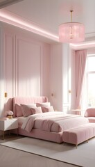Luxury light pink interior 