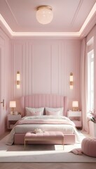 Luxury light pink interior 