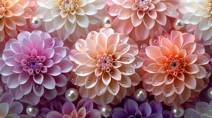  colourful flowers with large petals and beads that form a charming floral background.