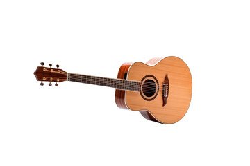 Acoustic Guitar on White Background. on a White or Clear Surface PNG Transparent Background.