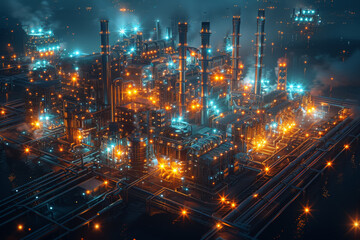 Fototapeta premium A smart grid managing energy distribution efficiently and reducing wastage. Concept of intelligent energy systems. Generative Ai.